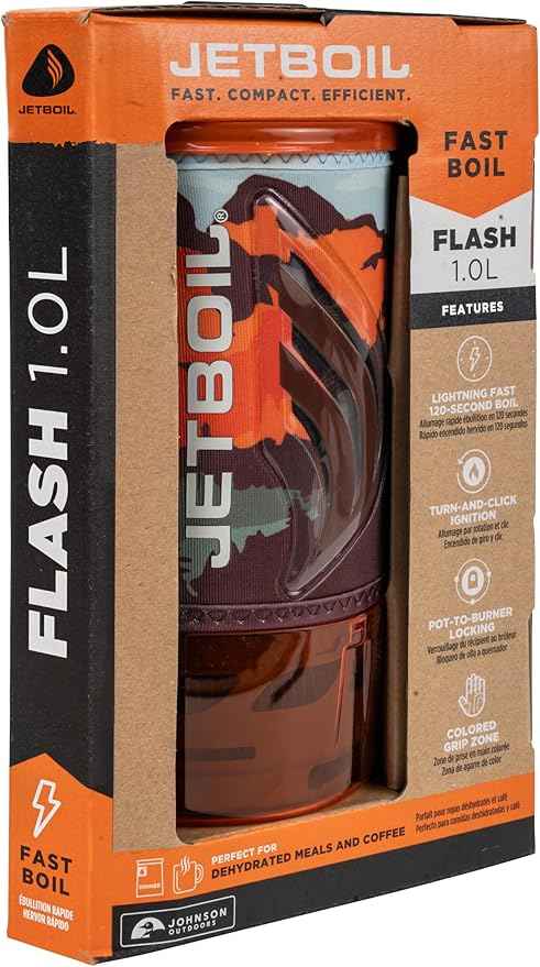 Jetboil Flash Portable Fast Boil Stove for Camping and Backpacking with 1-Step Auto Ignition, Propane/Isobutane Burner with Cooking Cup
