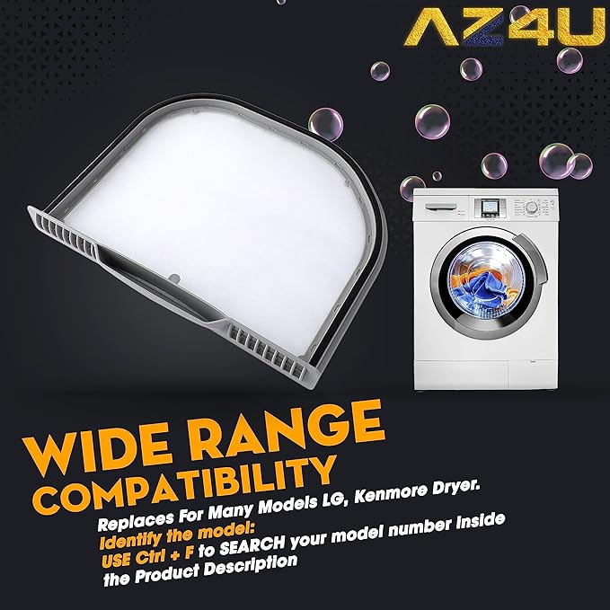 Dryer Lint Filter Screen Trap Replaces For LG DLEY1201W DLEY1201V DLEY1701V DLEY1701VE DLEY1901KE DLEY1901WE DLE7100W DLE7200VE DLE7050V DLE7200WE DLEY1701W DLEY1701WE DLEX6001V DLEX5780WE DLGX6002W - AquaVibe