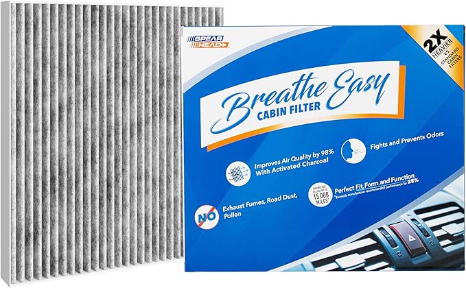 Spearhead Odor Defense Breathe Easy AC & Heater Cabin Filter | Fits 2016-19 Sonata Hybrid, 2016-20 Optima Like OEM | Up to 25% Longer Lasting w/Activated Carbon (BE-159) - AquaVibe
