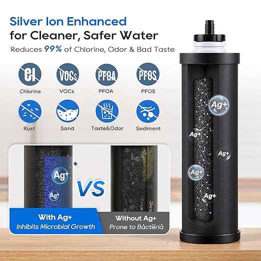 LCF 𝐒𝐢𝐥𝐯𝐞𝐫 𝐈𝐨𝐧𝐬 Enhanced Black Carbon Filters, for Berkey® BB9-2® Black Filters, Berkey® Gravity Water Filter System and Waterdrop King Tank Series(Pack of 3)
