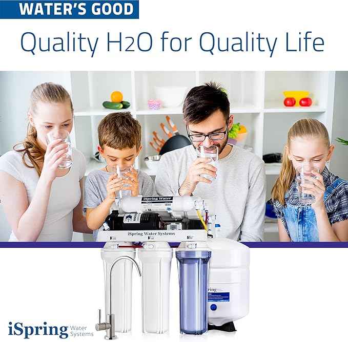 iSpring RCC100P High Capacity 5-Stage Under Sink Water Filter Reverse Osmosis RO Drinking Water Filtration System, 100 GPD Performance-boosted, Patented Top-Mounted Faucet Design for Easy Installation