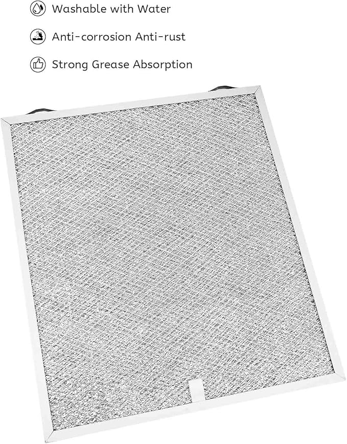 2Pcs Range Hood Aluminum Grease Filter Fit for Broan Nutone BCSEK130WW BCSD130SS Kenmore 23351264710 23351269710, Replace S99010430-002 99010430-002 4512880