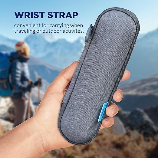 Membrane Solutions Personal Water Filter Straw with an Official Carry Case, Emergency Water Filter and Case Survival, Lightweight Water Purifier with Zip Lock Bag for Camping Hiking Gear(Blue)