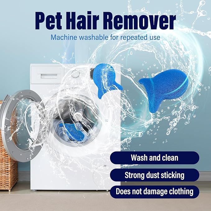 6PCS Reusable Pet Hair Remover for Laundry - Washing Machine Lint Catcher & Dryer Balls, Effectively Removes Dog Cat Hair Fur from Clothing Bedding, Dander Lint Remover Tool,Pet Hair Catcher - AquaVibe