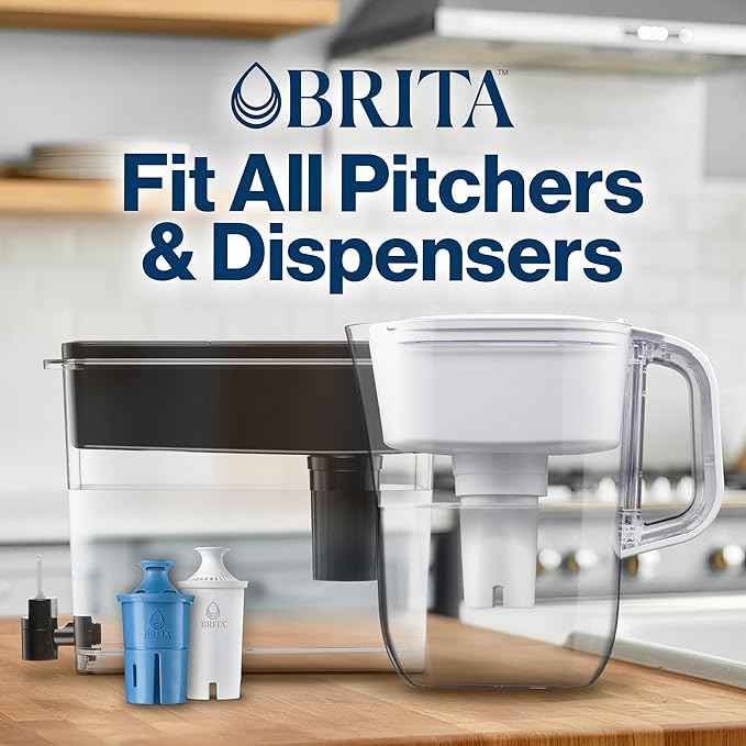 Brita Standard Water Filter, BPA-Free, Replaces 1,800 Plastic Water Bottles a Year, Lasts Two Months or 40 Gallons, Includes 1 Filter, Kitchen Essential