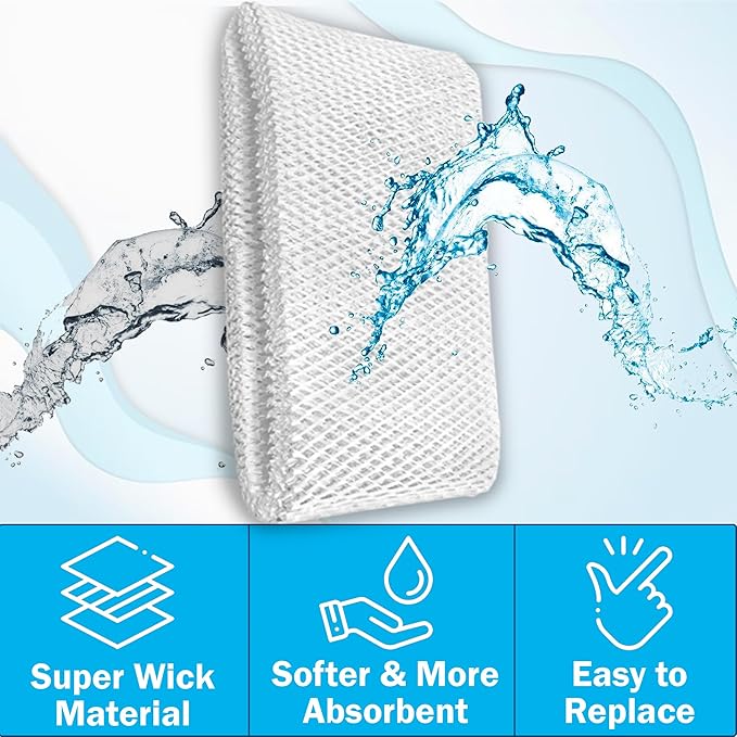 HQRP HWF72 Wick Filter Compatible with Holmes Humidifier HM3500, HM3501, HM3600, HM3650, HM3656, HM3640, HM3641, HM3655, Replacement HWF75CS / HWF75 D / SF221 / HWF72 / HWF72R