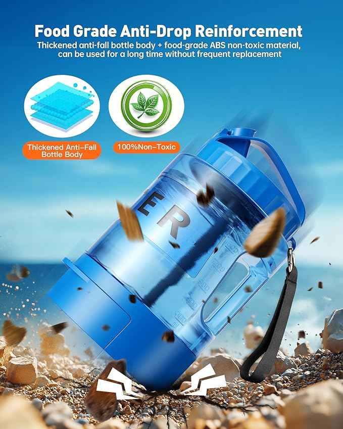 Portable Dog Water Bottle Bowl - 77 oz Travel Water Bowl Dispenser for Dogs Leak Proof, Suitable for Large Pet Drinking, A Must Have for Outdoor, Camping, Walking, Beach, Hunting Other Scenes （Blue）