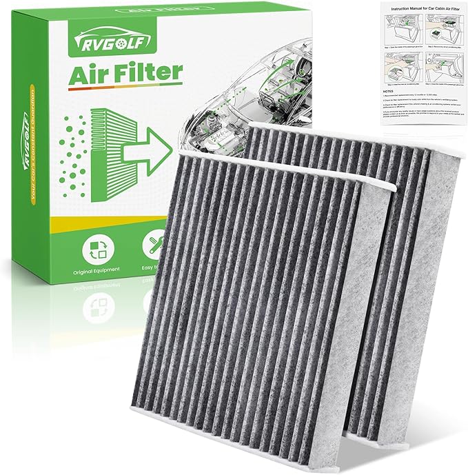 2-Pcs Cabin Air Filter with Activated Carbon for Dodge RAM 1500, 2500, 3500 (2016-2026), Mazda CX-7 (2007-2012), Jeep Wagoneer (2022-2026) Car Replace for CF11671 Automotive Accessories