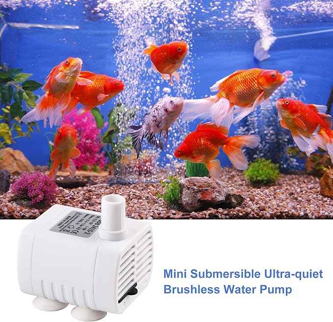 Driew 3W DC 3.5-8V USB Water Pump with Power Cord, Solar Mini Submersible,Brushless,Waterproof (2, White)