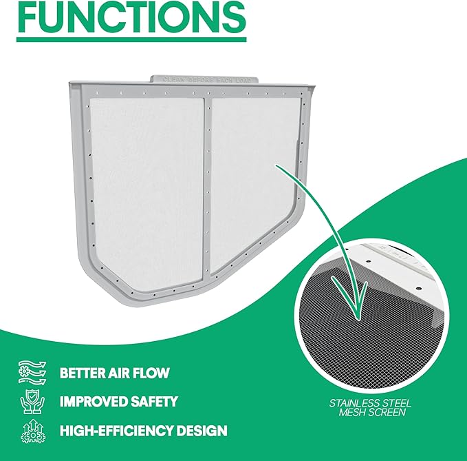 W10120998 Dryer Lint Trap Filter – Compatible with Whirlpool, Kenmore, Roper, Sears Models | a Great Replacement for AP3967919, PS1491676 | High-Performance Vent Lint Trap Filter