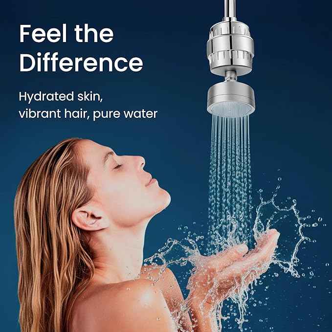 LAIFsolutions Vortex-Action Shower Filter & Swivel Shower Head – Advanced Redox Purification with Copper-Zinc KDF for Hard Water – Reduces Chlorine & Heavy Metals – Revitalizes Skin & Hair (Full Set)