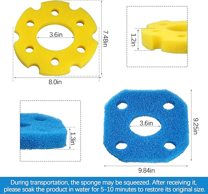 Sponge Filter Media Pad Compatible Replacement CPF-250/180 Pressure Pond Filter Foam Koi Fish