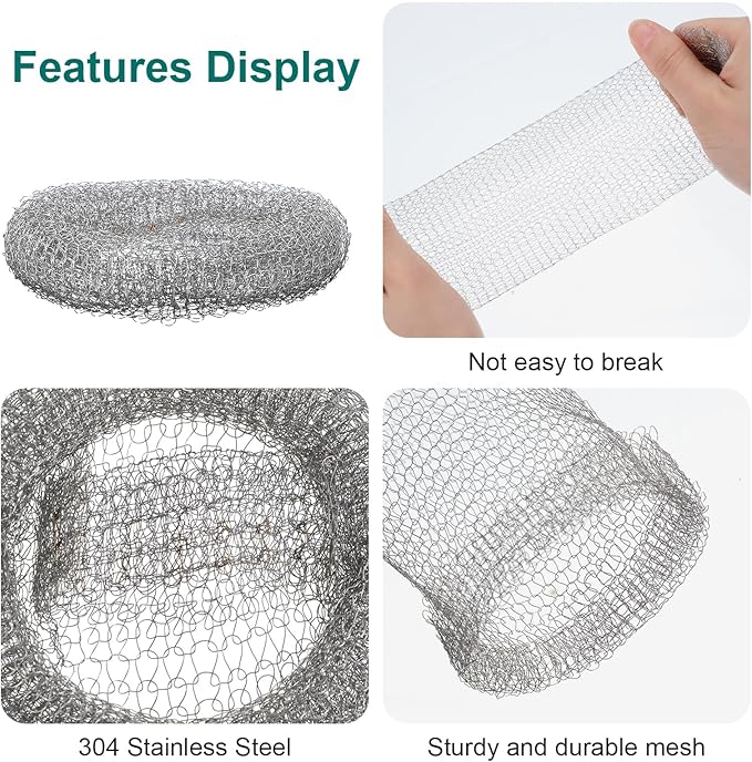 72 Pcs Stainless Steel Lint Traps for Washing Machine, Silver Laundry Mesh Washer Drain Hose Filter Snare with 72 Pcs Cable Ties - AquaVibe