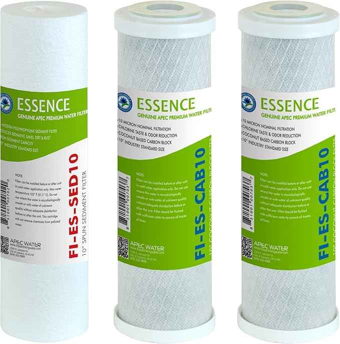 High Capacity Pre-Filter Set for Essence Series Reverse Osmosis Water Filter System (1 Count) and Inline Carbon Filter with Quick Connect
