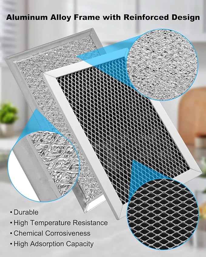 Microwave Charcoal and Grease Filter Fit for GE JVM6175EK5ES JVM6172SK5SS JVM6175SK5SS JVM6175YK5FS