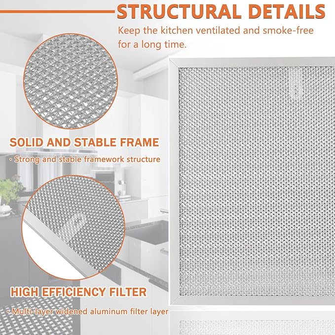 3 Pack S99010467 Range Hood Filter Replacement 5 Layer Aluminum Mesh Hood Grease Filter Fit for Broan Range Hood Filter BXT1 &Nutone AR1 series 99010467