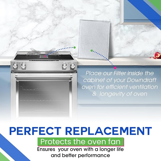 Bagean Downdraft Stovetop Filter Replacement 14” x 11.4” 707929 Compatible with Jenn Air Filter Downdraft - Grease Cooktop Screen Fits Jenair Stove Filters - Blocks Grease & Protecting the Oven (1-Pk)