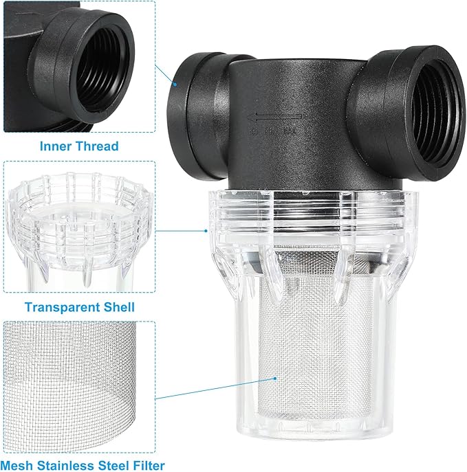 PATIKIL 1 Inch Water Pump Strainer Filter, Pipe Water Pump Strainer with 40 Mesh Stainless Steel Filter Screen for Irrigation Garden