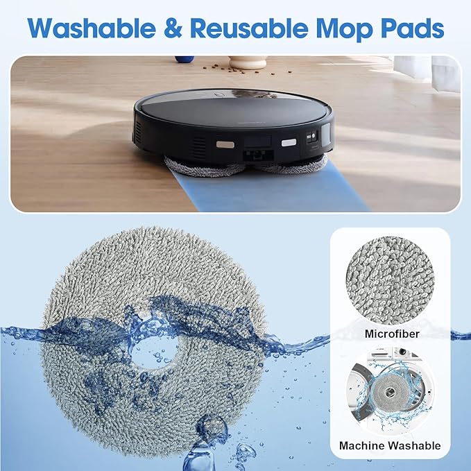 27PCS Replacement Accessories Kit for Roborock Saros 10R / Qrevo CurvX Vacuum Cleaner Includes 2 Main Brush, 4 HEPA Filters, 6 Mop Pads, 6 Dust Bags, 6 Side Brushes, 3 Cleaning Tools - AquaVibe