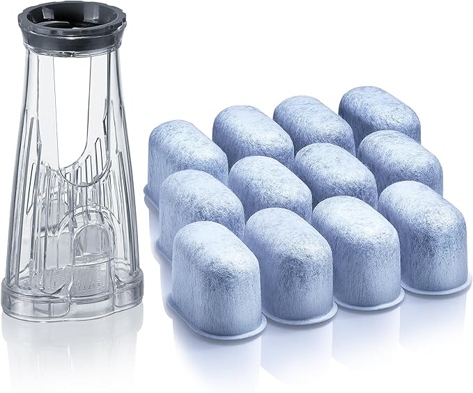 Water Filter Holder and 12 Water Filters for Keurig K-Compact, K-Duo Hot & Iced, K-Duo, K-Duo Essentials, K-Latte - for Use in All Keurig Brewers with Water Reservoir Shorter than 8” Tall - AquaVibe