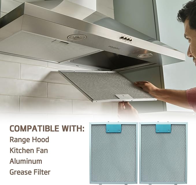 Universal 12-5/9" x 10-1/5" Range Hood Charcoal Filter 2Pcs