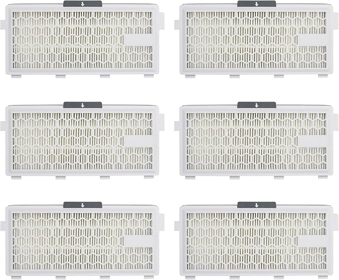 Fette Filter - HEPA Filters Compatible with Miele AirClean SF-HA 50 Filter for Model # S4, S5, S6, S8, S8000, S8999, S6000, S6999, S5000, S5999, S4000, S4999, Complete C2 & C3 (Pack of 6) - AquaVibe