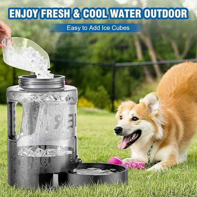 Dog Water Bottle Travel Bowl - 95oz Large Portable Dog Water Bowls Dispenser for Camping Essentials Hiking Traveling Beach Car Park Accessories, Leak Proof Pet Drinking Bottle Jug Bowls Dispenser
