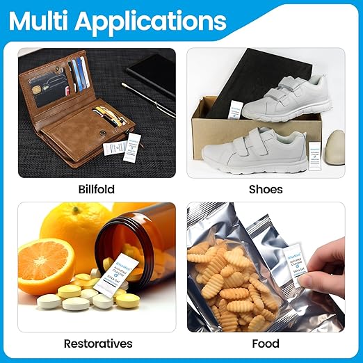 300Pcs 0.5g Desiccant Packs, High Absorption Capacity for Moisture Absorber, Food Safe Silica Gel Packets for Storage,Laser Printing - 100% Ink-Free