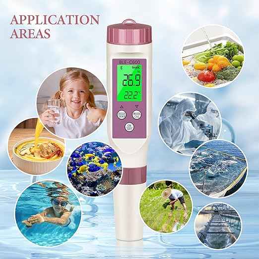PH Meter 7-in-1 Tds Meter/Salinity Tester/pH Meter/EC Meter/Orp Meter/S.G Meter/Temp ph Tester Digital,PH Meter for Water 0.01pH Accuracy,Tds Meter with ATC.