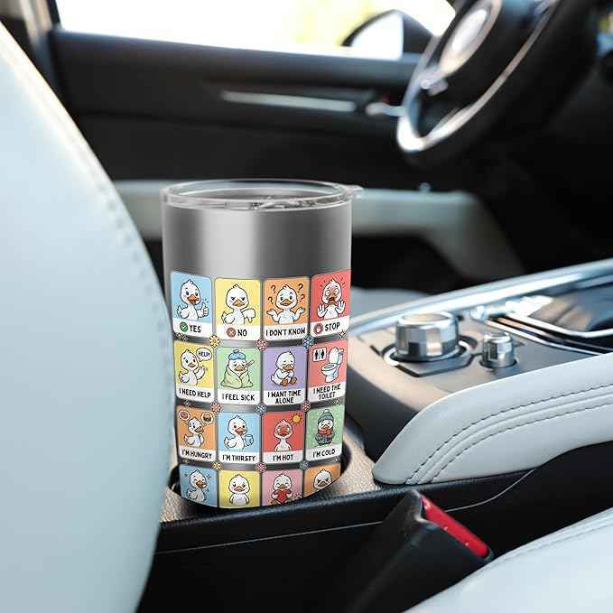 Autism ACC Communication Non Verbal Love Silly Goose Cute Stainless Steel Insulated Tumbler