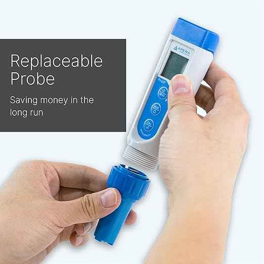 APERA INSTRUMENTS AI316 Premium Series PC60 5-in-1 Waterproof pH/EC (Conductivity) /TDS (ppm) /Salinity (ppt) /Temp. Multi-Parameter Pocket Tester Kit