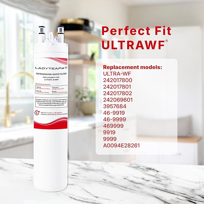 Filter Replacement Water, Compatible with Frigidaire ULTRAWF, Pure Source Ultra, Kenmore 9999, 469999, 46-9999, A0094E28261, Height 11 inches (4-Pack)