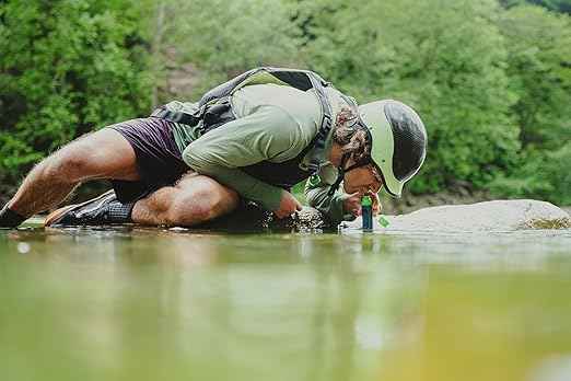 LifeStraw Peak Series – Solo Personal Water Filter for Hiking, Camping, Travel, Survival and Emergency preparedness. Removes Bacteria, parasites and microplastics, Limeade