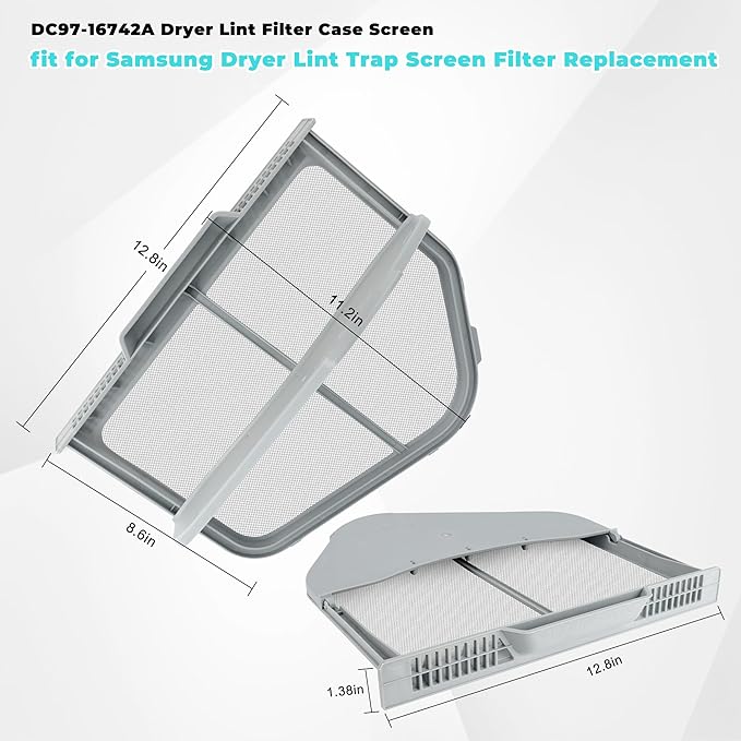 DC97-16742A Lint Trap fit for Samsung Dryer Lint Trap Replacement,Stainless Steel Lint Trap Screen Parts fit for SAMSUNG Dryer DV456ETHDSU/AA DV45H7000EW/A2 DVE50R5200W/A3 DVE50R5400V/A3 prime&swift