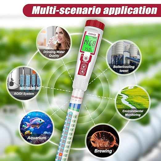 Truncheon Nutrient Meter PPM Meter Hydroponics TDS Meter Digital Water Tester EC TDS Tester (EC/PPM500/PPM700/CF) Specifically Designed for DWC Hydroponic System, Indoor Plant Grow, Home Garden etc