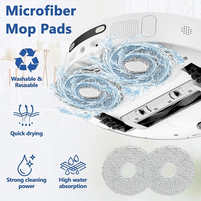 21 Pack T30S Replacement Parts for ECOVACS DEEBOT T30S/T30S Pro Robot Vacuum Accessories Kit, Includes 1 Main Brushes, 4 HEPA Filters, 4 Mop Cloth Pads, 6 Dust Bags, 6 Side Brushes - AquaVibe