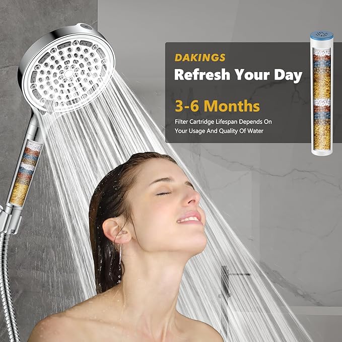 Shower Filter Replacement Cartridge for B56116 Series Handheld Shower Head, Water Softener Filters for Hard Water-Remove Chlorine and Harmful Substances (1-Pack)