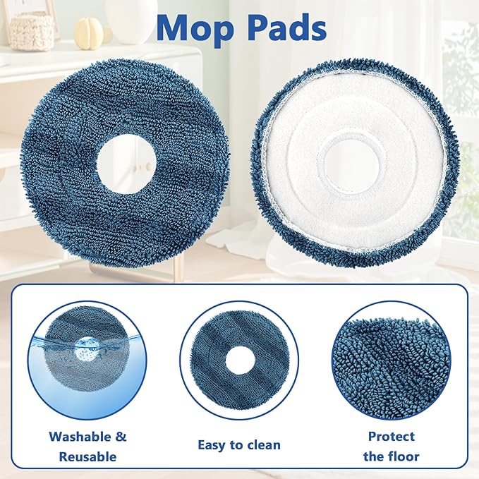 28 Pack C20 Omni Replacement Parts Accessories for Eufy C20 Omni Robot Vacuum Kit, 2 Roller Brush, 4 HEPA Filters, 6 Mop Pads, 6 Dust Bags, 8 Side Brushes,1 Cleaning Brush 1 Screwdriver - AquaVibe