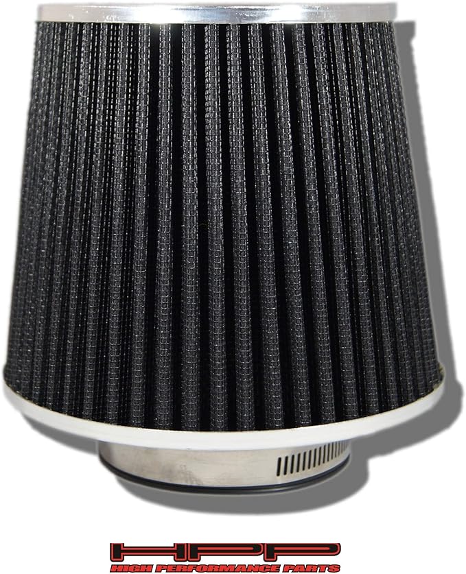 Cold Air Intake Black 2.75" / 70 mm Inlet Reusable Quality Universal Clamp On Cone Replacement Dry Air Filter