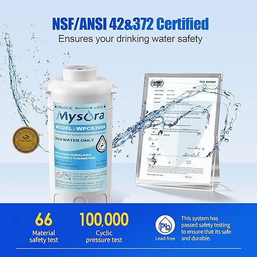 Under Sink Water Filter System Compatible with PUREPLUS WFC5300A, 22000 Gallons High Capacity 3 Year Filtered Water Filtration System for Kitchen Sink, RV, Removes Lead, Chlorine and Odor