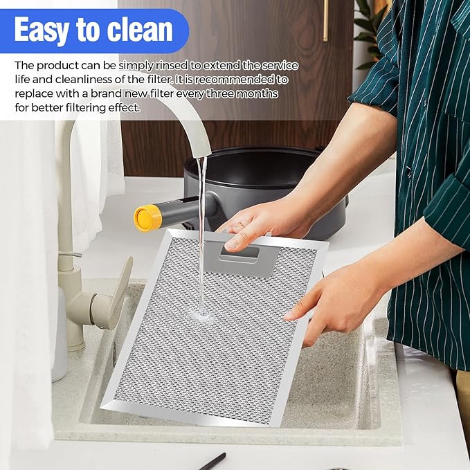 W10915369 Range Hood Filter 2 Pack - Aluminum Frame & Mesh, Universal Grease Filter (8.75"x7.5"x0.35") by oneket