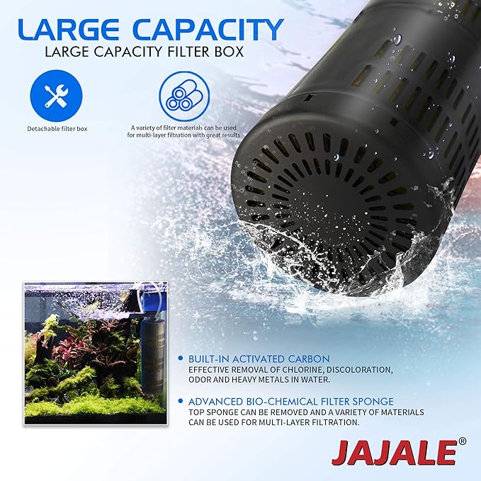660 GPH Internal Filter Submersible Pump - 3 in 1 Aquarium Fish Tank Pump with Oxygenation, Filtration & Water Cycling, 6.6 ft max lift, 35W - 3 Pack