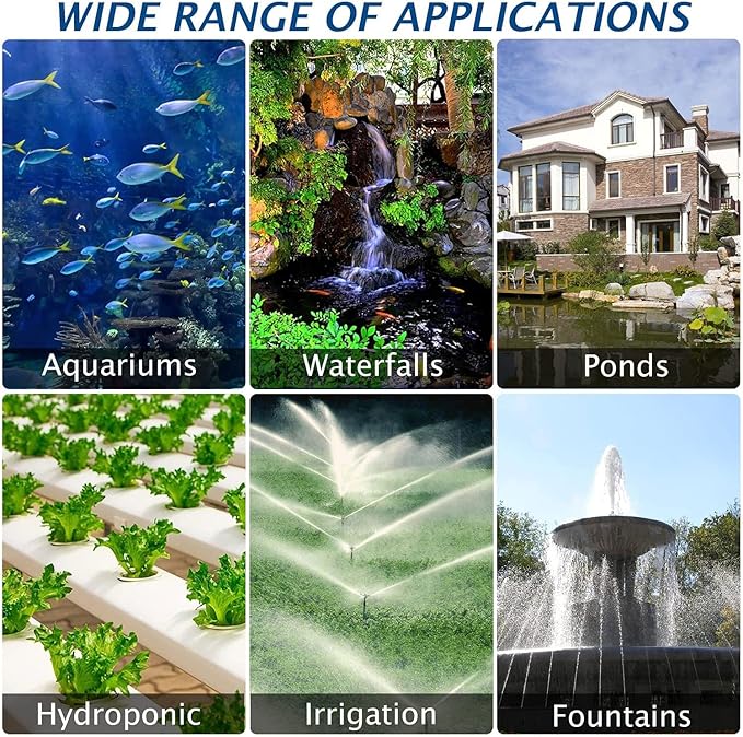 WaterRebirth HSP1000N Turtle Shell Submersible Pump with Fountain Jets - for Turtle Tanks, Ponds, Aquariums - 264GPH High Flow - AquaVibe