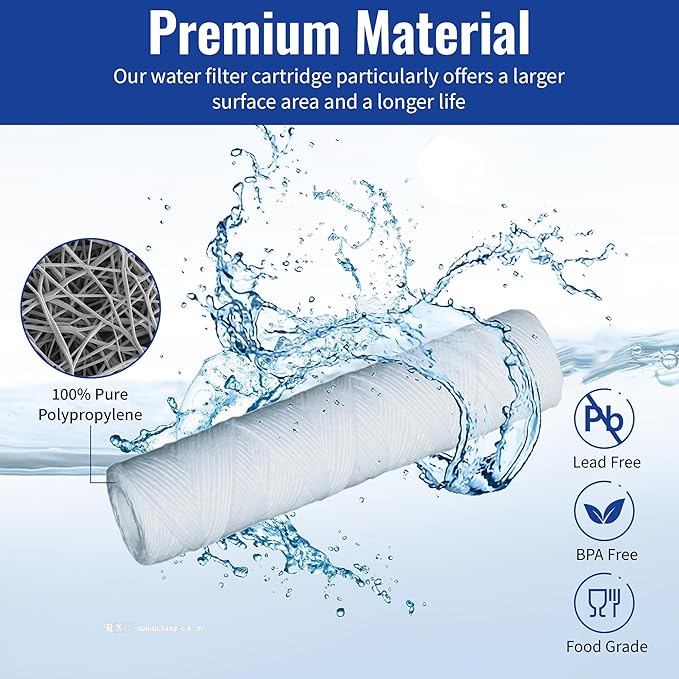 CFS – 5 Micron 10" x 2.5" Sediment Water Filter Cartridges Compatible with Campbell 1SS Models – Removes Bad Taste and Odor – Whole House Replacement Filter Cartridge – 5 Pack