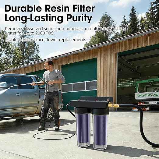Spotless Water System for Car Wash,Portable Deionized Water Car Wash System - Spotless Shine Without Wiping, Professional Grade Resin Filter for RV, Motorcycle, Boat & Glass
