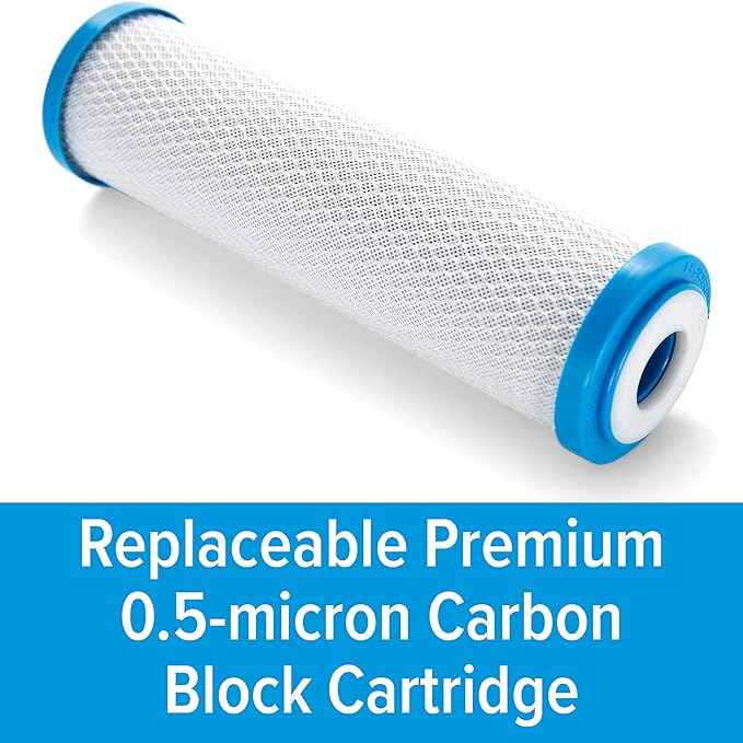 Camco EVO X2 Dual Stage Camper/RV Water Filter Kit - 2 Stage Filtration w/KDF & GAC - Filters Out Bad Taste, Odors, Lead, Bacteria & More - Replaceable Filters - (40639)