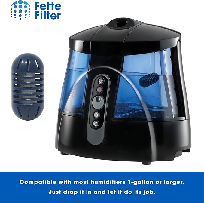 Fette Filter - Ultrasonic Demineralization Humidifier Replacement Cartridges Filters Mineral Deposits, Purifies Water, Eliminates White Dust, Removes Odor, Compatible with HoMedics - Pack of 10