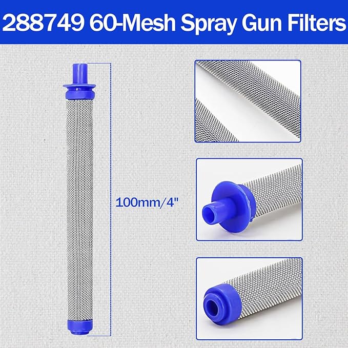 2-Pack 288716 3/4" Inlet Strainer + 10-Pack 288749 Airless Spray Gun Filters – Compatible with Graco SG10, SG20, SG Pro, X5, X7, Prox Series – Paint Sprayer Replacement Parts - AquaVibe