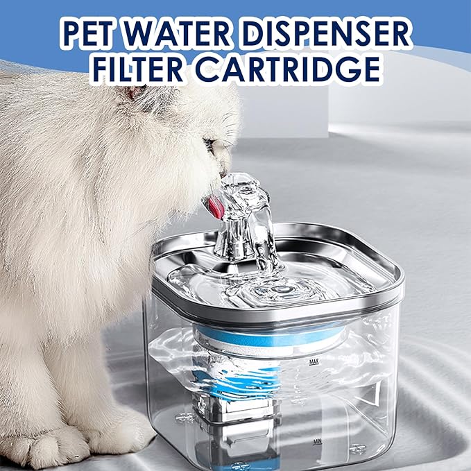 Pet Water Fountain Filter Replacement, 4.1" Purification with Triple Filtration, Featuring Multi-Layer Filtration for Optimal Water Quality for Busy Pet Parents Seeking Clean Fresh Water (12 Pcs)
