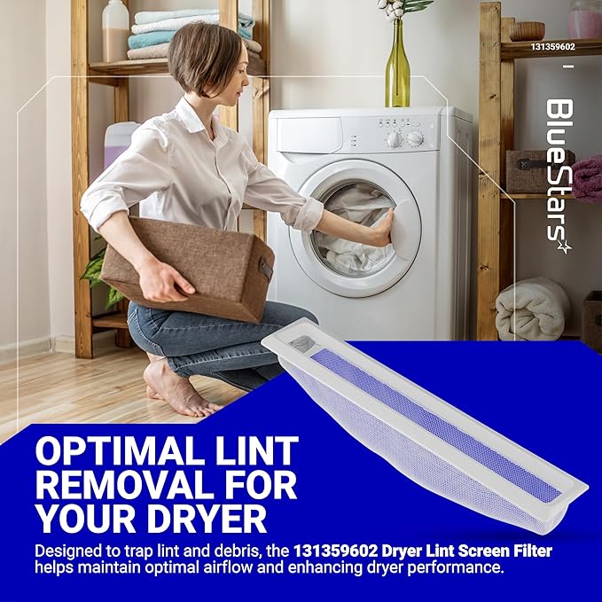 BlueStars 131359600 Dryer Lint Filter Case Screen Replacement - Compatible with Frigidaire Crosley Electrolux Dryer - Replaces 5304516871, 131152700, 131359601, 131359602, 131359603, 5304516872